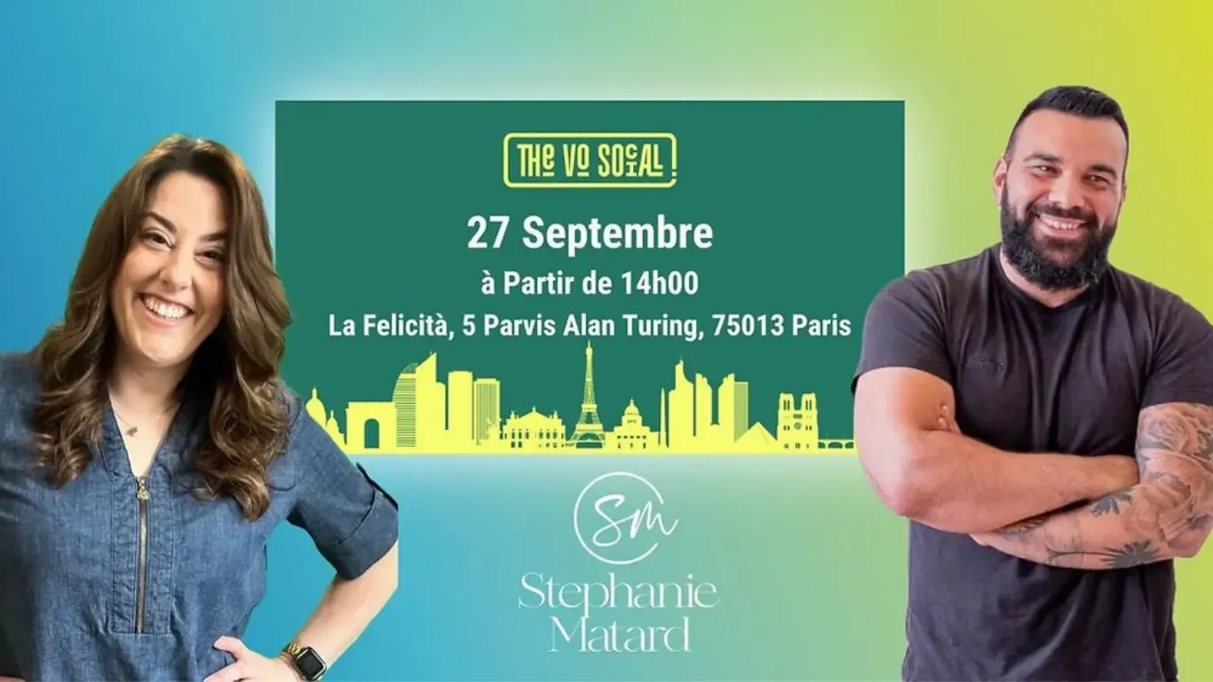 Affiche du VO Social Paris du 27 septembre 2025 à La Felicità, avec Stephanie Matard et Michael Ashtiany