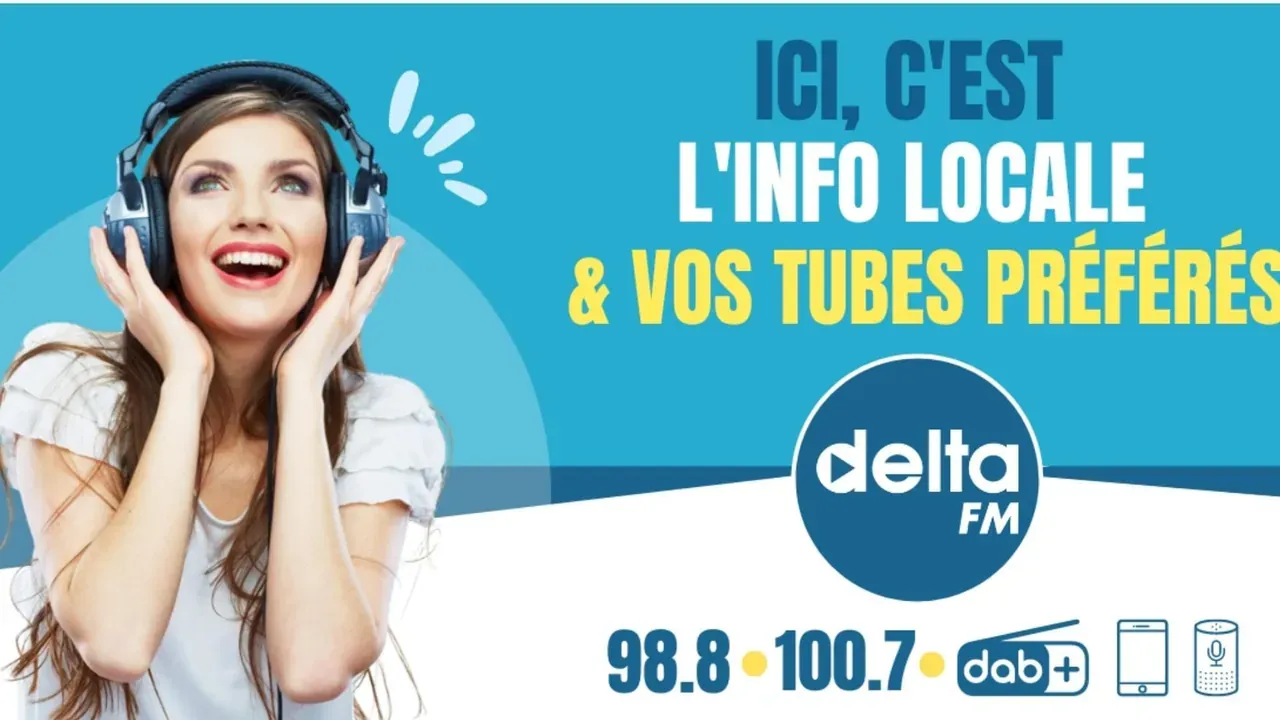 Visuel de Delta FM, « l’info locale et vos tubes préférés »