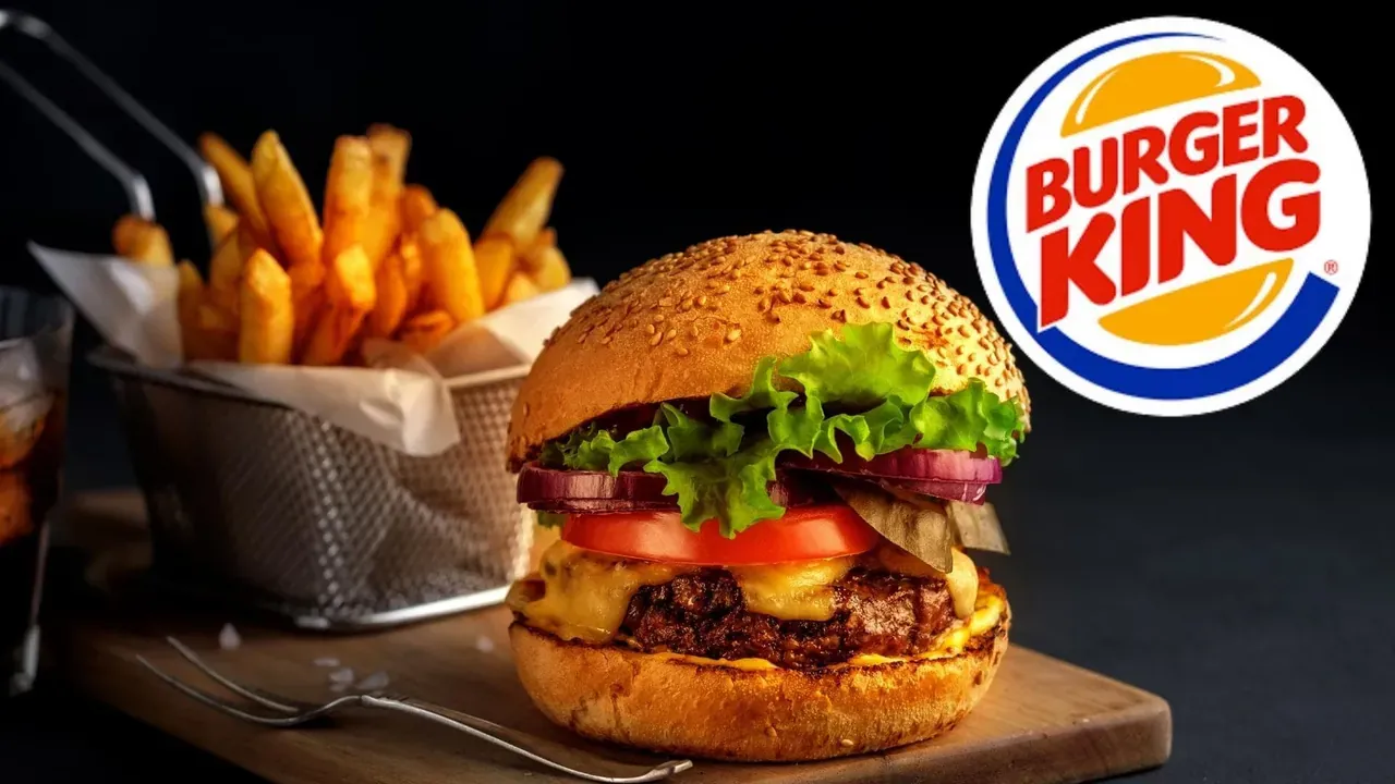 Burger et frites dans un panier, logo Burger King